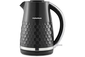 Morphy Richards Hive Kettle, 1.5L, Easy Fill System, Enhanced Waterspout, 3KW Rapid Boil, 360 Degree Base, Limescale Filter, Water Viewing Window, Black, 108271