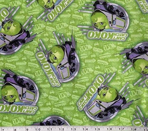 1 Yard - Chuggington Train Station Can't Catch Koko on Green Cotton Fabric - Officially Licensed (Great for Quilting, Sewing, Craft Projects, Throw Pillows &amp; More) 1 Yard X 44 Wide by Chuggington Train Station