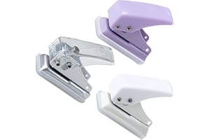 ASWEWAMT 3 Pcs Single Hole Punch, Mini Paper Punch 10 Sheets Capacity Single Hole Punch for Paper, 3-Colors