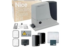 Kit ROBUS 1000 BD NICE Automazione cancello scorrevole 1000Kg 24V RB1000BDKCE con telecomandi, fotocellule, lampeggiante