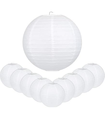 Lanternes En Papier Blanc – 30 Pièces (5 Tailles), Parfaites Pour Mariage, Anniversaire, Déco DIY