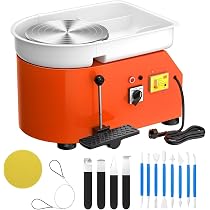 Tour De Potier 350W Pour Adultes & Débutants - Avec Pédale, Bassin Amovible & Kit Outils - Vitesse 0-300 Tr/min, Rotation Bidirectionnelle - 3