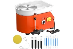 Torno Ceramica,VAYOTOY Torno Alfarero Eléctrico, Torno Ceramica 25CM que forma la Máquina 350W Bricolaje Eléctrico Herramienta de Arcilla con Pedal y Lavabo Desmontable Para el Trabajo