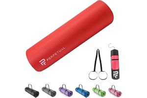 PERPETUAL Esterilla de Yoga y Pilates 10/15mm - Mat Antideslizante - Con Correa y Bolsa de Transporte - Colchoneta Gruesa y Plegable - Hombre/Mujer - Gimnasia, Fitness y Ejercicios - Gimnasio en Casa