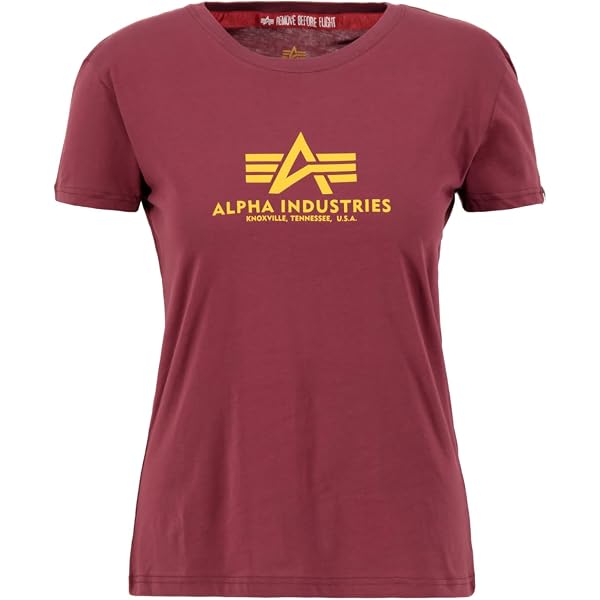 Alpha Industries Basic T Donna – Maglietta In Cotone Con Piccolo Logo Foil Print, Vestibilità Regolare, Donna
