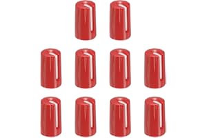 QUARKZMAN 10 Stück 270° Potentiometer Knöpfe ABS Gitarre Drehknopf für 6mm D Typ Welle, Rot-weiß