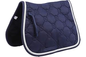 Cikonielf Tapis de Selle de Cheval Tapis de Selle en Coton Poney Doux et Respirant Tapis de Selle équestre Absorbant la Transpiration pour Le Saut et l'équitation de Tous Les Jours(Bleu Marin)