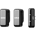 RØDE Wireless Micro - Microphone sans Fil Compact, Deux micros avec étui de Charge pour la création de Contenu sur Smartphone - USB-C, Noir