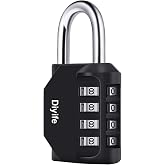 Diyife 4-Digit Waterproof Combination Padlock, Black | High Security, Weather Resistant, Suitable for Gym, School, Filing Cab