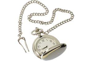 TruClothing Silver Gold Rose 1920's Classic Blinders Pocket Watch & Chain Vintage Retro