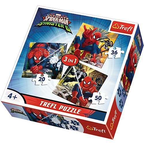 Trefl-34822-Puzzle-3-in-1-Die-Welt-von-Spiderman