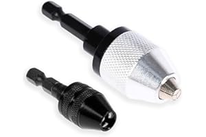 Pence & Moon Collective Keyless Drill Chuck Set, 2-Piece, 1/4" Hex Shank Adapters, 0.3-6.5mm & 0.3-3.6mm Range