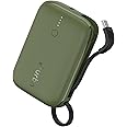 URBN 10000 mAh Nano Link Power Bank with in-Built USB-C Cable| 22.5W Fast Charging | Type C PD (Input& Output) | Made in India | Two Way Fast Charge | for iPhone, Android & More (Camo)