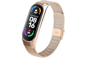 PaceBid Pasek kompatybilny z Xiaomi Mi Band 7, wymienny pasek ze stali nierdzewnej, regulowana siatka magnetyczna dla kobiet i mężczyzn dla Xiaomi Mi Band 7