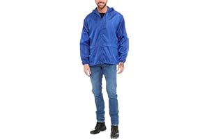 MA Online Mens Raincoat Light Weight Cagoule Jacket Waterproof Windbreaker Coat Summer Outdoor Hooded Coat