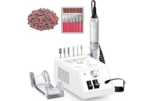 Subay Professional Nail Drill Machine Electric Nail Files for Begginers Mutifunctional Nail Drill Set Kit for Acrylic Nails, Gel Nails, Nail Art Polisher Sets(White)