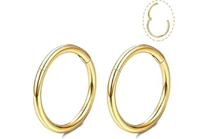 DAILI Nasenring Gold Silber dünn, Titan Ohrringe für Damen Herren Nasenpiercing Ring 18G Septum Tragus Conch Helix Piercing Hypoallergen Nasen Piercing Ringe Schmuck Ohr Goldene 6mm/7mm/8mm/9mm/10mm