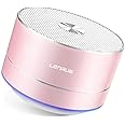 LENRUE A2 Bluetooth Speaker, Pink Mini Speakers with LED Lights, Ultra-Portable Speaker with Crystal Clear Audio for On-the-Go Listening, For iPhone, iPad, (Rose Gold)