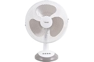 bimar VT315 Ventilatore, Ventilatore da Tavolo 30 cm con Selettore 3 Velocità, Elica con 3 Pale, Orientabile Destra - Sinistra, Inclinazione Regolabile Alto - Basso, Motore da 40W