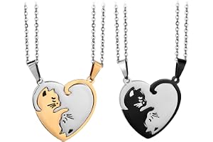 2 parhalsband, vänskaps-/minneshalsband; kärlekskedjor, matchande halsband, BFF-halsband, lämpliga för födelsedagar, danser