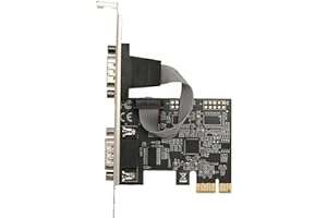 SXHLSELLER Scheda Porta Seriale PCI Express DB9 a 2 Porte per XP, Vista,7, 8.x, 10, 11 32/64bit per Linux, Scheda di Espansione Seriale PCIe Scheda Controller Host Seriale PCIe
