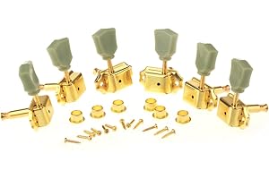 Musiclily Mécaniques Guitare 3x3 Vintage pour LP Style Guitare électrique ou Folk Acoustique, Doré Bouton Keystone