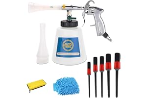 EXLECO Pistola di Pulizia per Auto Kit Lavaggio Auto Pistola di Lavaggio ad Alta Pressione 6~9,2 Bar Lavaggio Interni con Bottiglia Pennello per Auto Cruscotto Sedili per Pulizia Giardinaggio