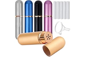 IMIROOTREE Lot de 5 tubes d'inhalation nasale en aluminium pour huiles essentielles - Portable - Réutilisable - Avec mèches en coton