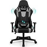 Homimaster Gaming Stuhl, Bürostuhl Ergonomisch mit verstellbare Lendenkissen, Kopfkissen und Armlehnen,Gaming Chair Gepolster