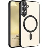 Microsonic Samsung Galaxy S25 Plus i&ccedil;in Kılıf MagSafe Luxury Electroplate Siyah [Galaxy S25 Plus ile Uyumlu Kılıf - Siyah]