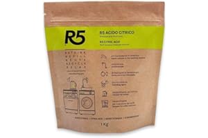 R5, Acido Citrico in Polvere, 1Kg, Anticalcare Multiuso, Disincrostante, Brillantante e Ammorbidente, Inodore