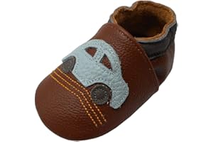 YALION Junge Krabbelschuhe Mädchen Kleinkind Weicher Leder Lauflernschuhe Babyhausschuhe mit Wildledersohlen Multi-Stil