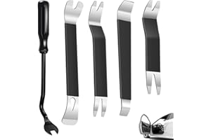 Dulynva 5Pcs Kit Demontage Métal Voiture Outil Demontage Garniture Voiture Clip Retrait Pry Outil de Suppression de Panneau de Véhicule pour Voiture Radio Audio Garniture Intérieure Dash Tableau Bord