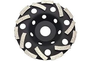 通用 Meule boisseau diamantée 125 mm x 22,23 mm segments à double rangée meuleuse boisseau meule boisseau double rangée pour béton pierre naturelle adhésif pour carreaux de maçonnerie