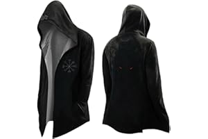 Vhersily Mito Nordico Uomo Cardigan Medio Lungo con Cappuccio, Classico Stampato 3D Cappotto con Tasche, Biker Giacca Primavera Felpa Medievale Giacca Vichingo Invernali Antivento Antipioggia Giacce