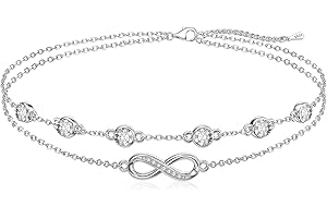 Cosie Lily Infinito Pulsera Plata de Ley 925 Piedra Nacimiento Joyas Mujer Doble Capa Personalizado Corazón Regalo Cumpleaños para Mamá Esposa Novia Amigas (Abril)