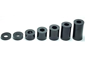 CYCLINGCOLORS 10x ENTRETOISE PLASTIQUE M6 NOIRE EPAISSEUR 2 A 30MM ID 6mm OD 10mm POUR VIS TUBE RONDELLE (Epaisseur L=10mm)