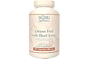 BORU SUPPLEMENTS Boru Organic Grass Fed Irish Beef Liver Capsules (180 Capsules) Organically Reared