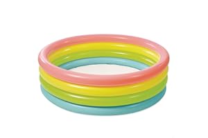 Intex Piscina Hinchable Infantil, 168x46 cm, 780 litros, 3 Anillos de Colores, Suelo Resistente, Vinilo Duradero, 4 cámaras de Aire, Tapón desagüe, Incluye Parches de reparación (57422)