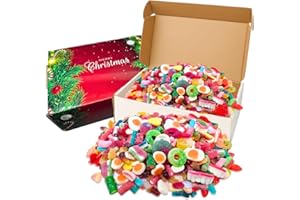 GINCO PREMIUM CONFUSED PIC 'N' MIX SWEETS 1kg CHRISTMAS PRESENTS BOX – Contains Fizzy, Fruity, Jelly and Gummy Candies | Retro Sweet Selection, Kids Sweet Box | Assorted Sweets Gift