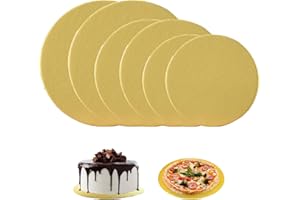 HSYTEK 6 Stück Tortenplatte, 3 Größen von Tortenboden, Cake Board Rund aus Pappe Wiederverwendbar, Kann als Tortenplatte Pappe für Geburtstag, Hochzeit, Party Verwendet Werden