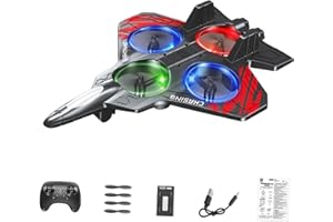 TAIZhiChen Avion Télécommandé en Mousse EVA, Jouet d'Extérieur Portable à 6 Canaux, Facile à Piloter, Modèle d'Avion de Chasse, Hélicoptère de Loisir, Rouge Unique Batterie