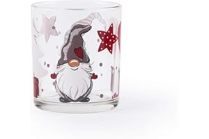 Excelsa Gnomo Set 3 Bicchieri Natalizi, Vetro, 250 ml