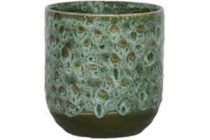 Ivyline Pflanzgefäß mit reaktiver Glasur in Smaragdgrün, H13 cm D13 cm