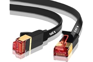 IBRA CAT8/CAT7 Ethernet Gigabit Lan network cable (RJ45) SSTP 40Gbps 2000Mhz - Flat Black 2M