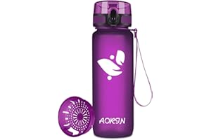 AORIN Butelka do picia – 350 ml/500 ml/750 ml/1 l, butelka na wodę, nie zawiera BPA i tritanu, szczelna, sportowa, dla dorosłych, dzieci, fitness, biegania, jogi, jazdy na rowerze, aktywności na