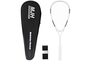 MANJHONG Squash Racket (Beginner Frame) Aluminium Racquet Incl. Carrying Bag & Grip Tape