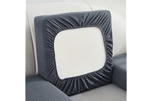 VEAI Sofa Sitzkissenbezug 3/4/2/1 Sitzer Stretch Couch-Kissenbezug Beige/Grau Elastisch Sofa Husse Husse Überzug Bezug Sitzbezüge Kissenbezüge für Sofa Sitzkissen Schonbezug