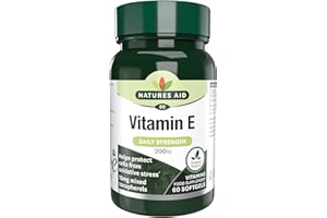 Natures Aid Vitamine E 200 UI Softgels - Antioxydant & Anti-âge pour Visage et Cheveux Contribue à la protection des cellules contre le stress oxydatif - Supplément Comprimés Capsules de 90 Jours