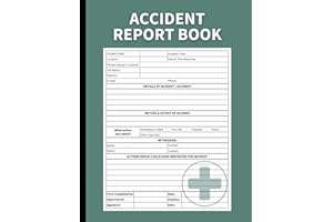 Accident Report Book: Incident and First Aid Log Book for School, Work, and Business Health and Safety Compliance